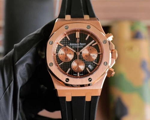 buy High quality replica Audemars Piguet Oak series coated glass rubber strap silver/black (select colorway) Watch replica from hypereptime Audemars Piguet