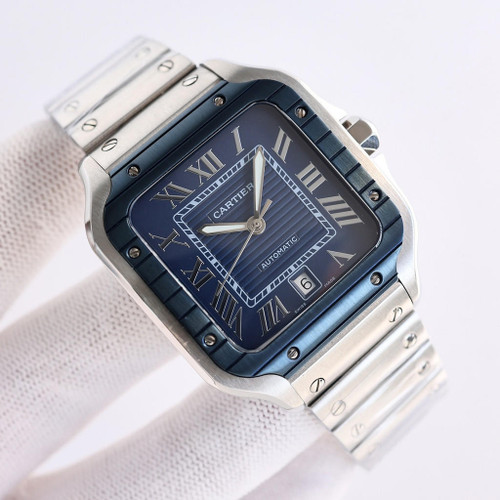 Buy High quality replica plain jane Cartier Santos Series AF1 silver/blue face Watch from HypeRepTime, best replica designer brand website