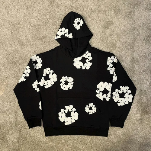Buy High quality replica UA Denim Tears Wreath Graphic Puff Print Fleece Pullover Hoodie from HypeRepTime, best replica designer brand website
