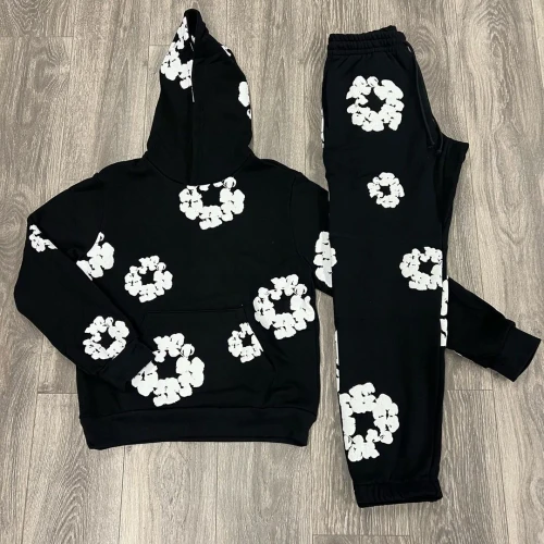 Buy High quality replica UA Denim Tears-Wreath Graphic Black Pullover Hoodie Tracksuit & Sweatpants from HypeRepTime, best replica designer brand website