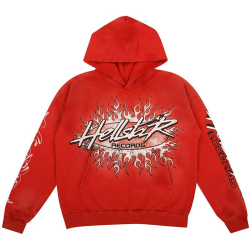 buy High quality replica UA Vintage Hellstar Graphic Print Red Pullover Hoodie replica from hypereptime Other brands