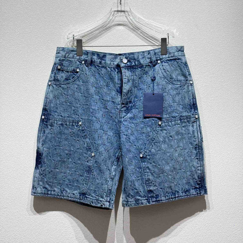 High quality replica UA Louis Vuitton Monogram Denim Shorts