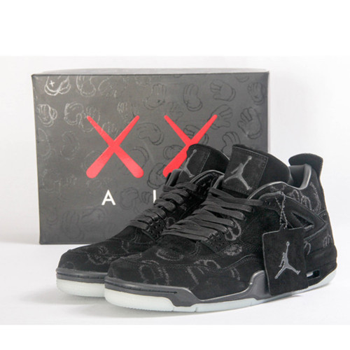 UA High quality replica Kaws X nike Air Jordan Retro 4  Black/gray  Suede Sneakers (PICK COLOR)