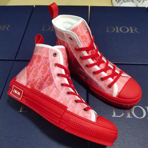 Buy High quality replica UA  Dior B23 High Top Logo Oblique Red Sneaker from HypeRepTime, best replica designer brand website