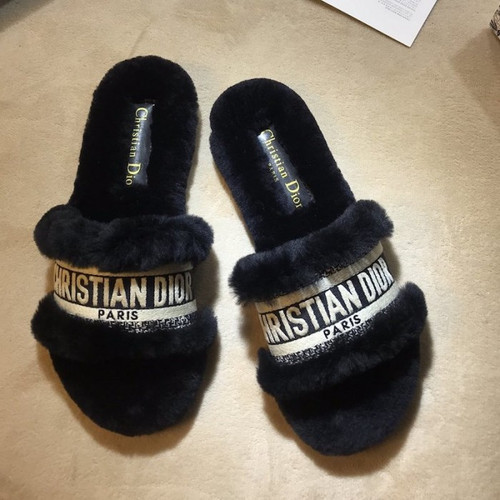 Buy High quality replica UA  Dior Dway Fur Mules Slides Black from HypeRepTime, best replica designer brand website