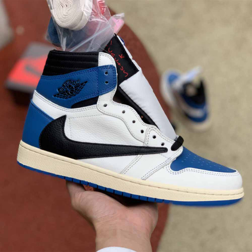 Buy High quality replica UA Travis Scott x Fragment Air Jordan 1 High OG SP Military Blue 1, Sneaker from HypeRepTime, best replica designer brand website