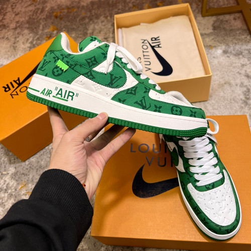 Buy High quality replica UA Louis Vuitton X Nike Air Force 1 Green Sneaker from HypeRepTime, best replica designer brand website