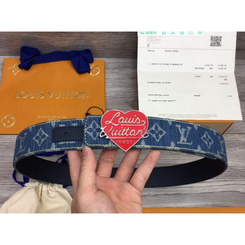 Buy High quality replica UA  Louis Vuitton Denim 40MM In Blue Reversible Belt from HypeRepTime, best replica designer brand website