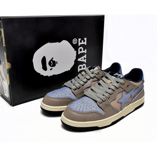 High Quality Replica UA Bape Sk8 Sta Low Make old Khaki Blue Sneaker