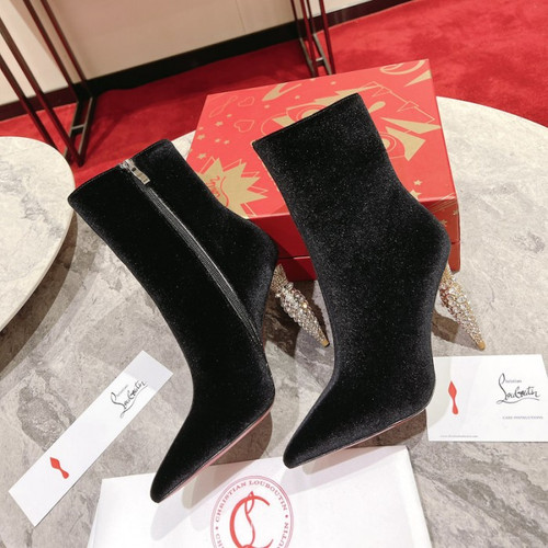 High Quality Replica UA Christian Louboutin Lipbooty 100MM Black Heel Ankle Boot