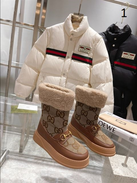 High Quality Replica UA Gucci Horsebit chevron-quilted boots( Pick Style)