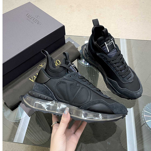 High Quality Replica UA Valentino Netrunner Fabric And Suede All black Sneaker