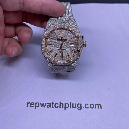 buy Iced out moisonnite diamonds replica AP watch (Select color way ) **NO DIAMONDS ON THE SIDE OF BANDS** replica from hypereptime Audemars Piguet