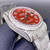 buy High quality replica Iced out moissanite Diamonds Rolex Datejust silver case with red face oyster bracelet 36mm replica from hypereptime Rolex