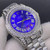 buy High quality replica iced out moissanite diamonds Rolex date just Blue face 40mm replica from hypereptime Rolex