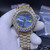buy High quality replica iced out moissanite diamonds Rolex Daydate Blue pearl Dial replica from hypereptime Rolex