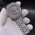 buy High quality replica Iced out moissanite diamonds Rolex Daydate, Blue stone numbers replica from hypereptime Rolex
