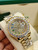 High quality replica Iced out moissanite diamonds Rolex Day date gold case diamond face rainbow stone
