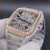 buy High quality replica iced out moissanite diamonds Cartier santos Skeleton two tone silver/rosegold  watch replica from hypereptime Other brands