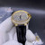XHigh quality replica Iced out Moissanite Diamonds  Cartier Swiss  yellow gold case 42mm with  black leather