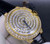 High quality replica Iced out Moissanite Diamonds  Cartier Swiss  yellow gold case 42mm with  black leather