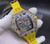 buy High quality replica Iced out Moissanite Diamonds Richard Mille rose gold case Chronograph Yellow rubber replica from hypereptime Other brands
