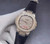buy High quality replica Iced out Moissanite Patek iced out rose gold case black leather strap replica from hypereptime Patek