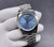 High quality replica Plain Jane Rolex Day date Silver case with Arabic Blue dial