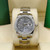 buy High quality replica Iced out Moissanite Rolex Datejust new model Palm leaf dial silver case Oyster band replica from hypereptime Rolex