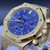 buy Iced out Fully Frosted diamonds AP gold case with Blue dial replica from hypereptime Audemars Piguet