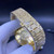 buy Iced out Fully Frosted diamonds AP gold case with Blue dial replica from hypereptime Audemars Piguet
