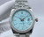 Buy High quality replica Iced out Rolex Datejust 36mm tiffany blue dial luminous dash numbers diamonds bezel oyster band from the best trusted, fake clone swiss designer brand watch website