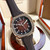 Super clone replica iced out Patek Philippe AQUANAUT series moissanite vvs diamond Geneve gold with brown strap watch