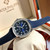 Super clone replica iced out Patek Philippe AQUANAUT series moissanite vvs diamond Geneve navy blue strap watch
