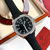 Super clone replica iced out Patek Philippe AQUANAUT series moissanite vvs diamond Geneve black strap watch