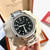 Super clone replica iced out Patek Philippe AQUANAUT series moissanite vvs diamond Geneve two tone silver black watch