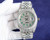 High quality replica iced out Rolex Datejust moissanite vvs diamond silver with blue arabic dial watch
