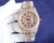 High quality replica iced out Rolex Datejust moissanite vvs diamond two tone rosegold with arabic dial watch