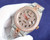 High quality replica iced out Rolex Datejust moissanite vvs diamond two tone rosegold with arabic dial watch