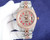 High quality replica iced out Rolex Datejust moissanite vvs diamond two tone rosegold with arabic dial watch