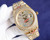 High quality replica iced out Rolex Datejust moissanite vvs diamond two tone gold with arabic dial watch