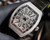 Super clone replica iced out Franck Muller V45 SC DT series moissanite vvs diamond black/rose gold watch