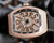 Super clone replica iced out Franck Muller V45 SC DT series moissanite vvs diamond black/rose gold watch