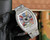 High quality replica iced out Franck Muller FM Vanguard Yachting V45 moissanite vvs diamond green dial watch