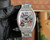 High quality replica iced out Franck Muller FM Vanguard Yachting V45 moissanite vvs diamond green dial watch