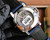 buy Super clone replica plain jane PANERAI curved skeleton blue leather strap watch replica from hypereptime Panerai