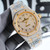 buy High quality replica iced out Audemar Piguet moissanite vvs diamond two tone gold with dash dial watch replica from hypereptime Audemars Piguet
