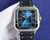 buy Super clone replica plain jane Cartier santos tape model silver blue watch (select colorway) replica from hypereptime Cartier