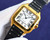 buy Super clone replica plain jane Cartier santos tape model black gold watch replica from hypereptime Cartier