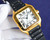 buy Super clone replica plain jane Cartier santos tape model black gold watch replica from hypereptime Cartier
